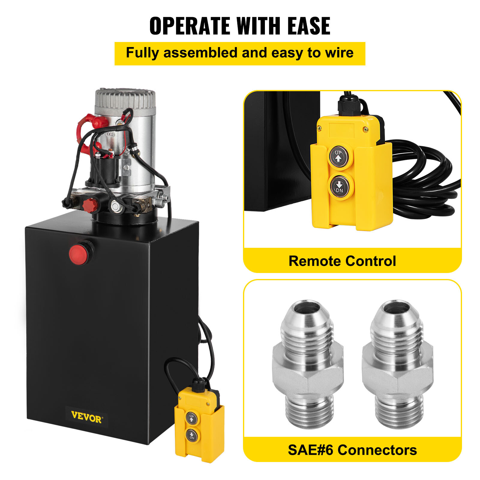 20 Quart Double Acting Hydraulic Pump Dump Trailer Power Unit Unit Pack Iron