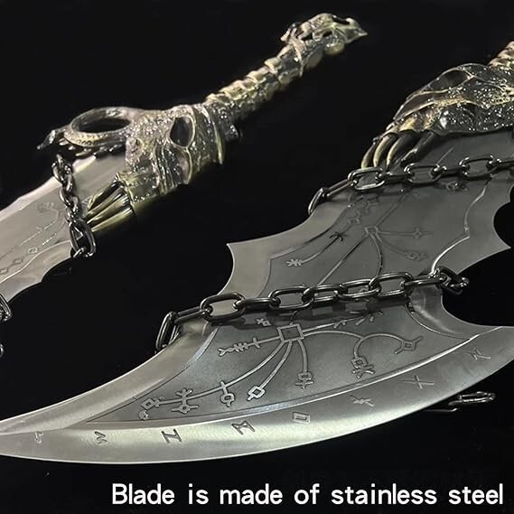 [OPEN BOX]God of War,Blades of Chaos Sword Twin Blades, Kratos Metal!
