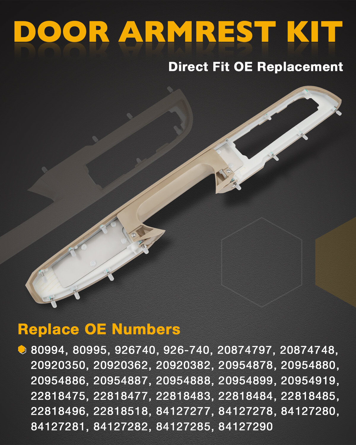 Driver Armrest Repair Set For 10-14 Chevy Silverado GMC Sierra 1500 2500 3500 HD