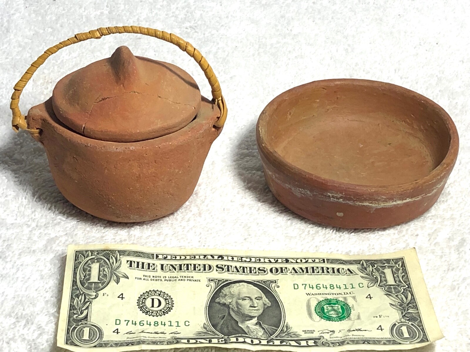 Negrito Novelty Pottery Indigenous Philippines Red Terra Cotta Bowl Pot Wicker H