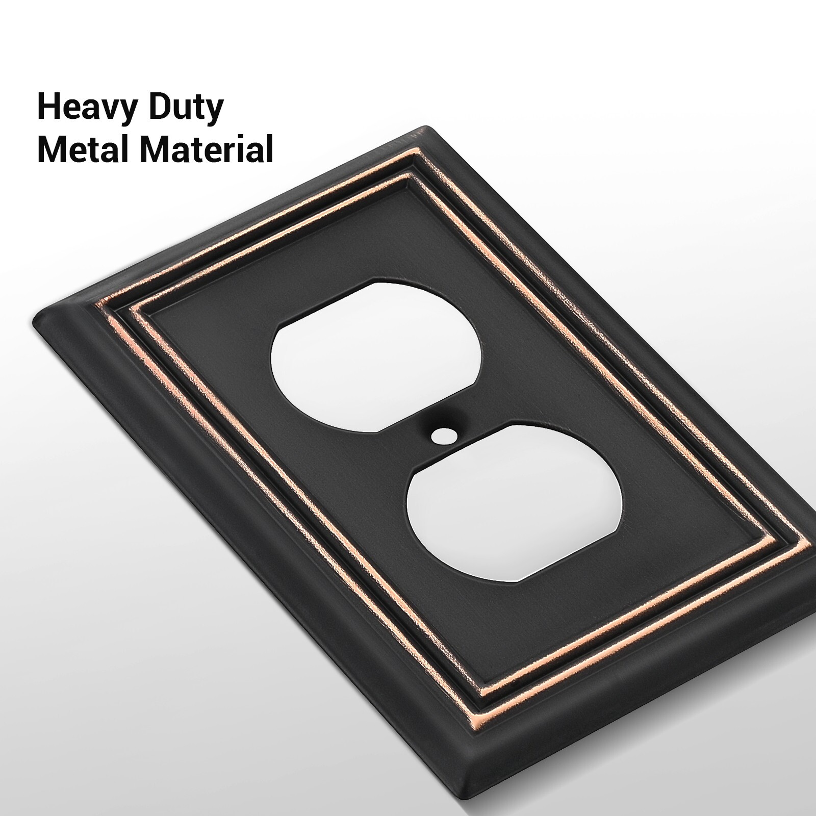 DEWENWILS 4-Pack Duplex Wall Plate, Metal Wall Outlet Cover, Aged Bronze, Duplex