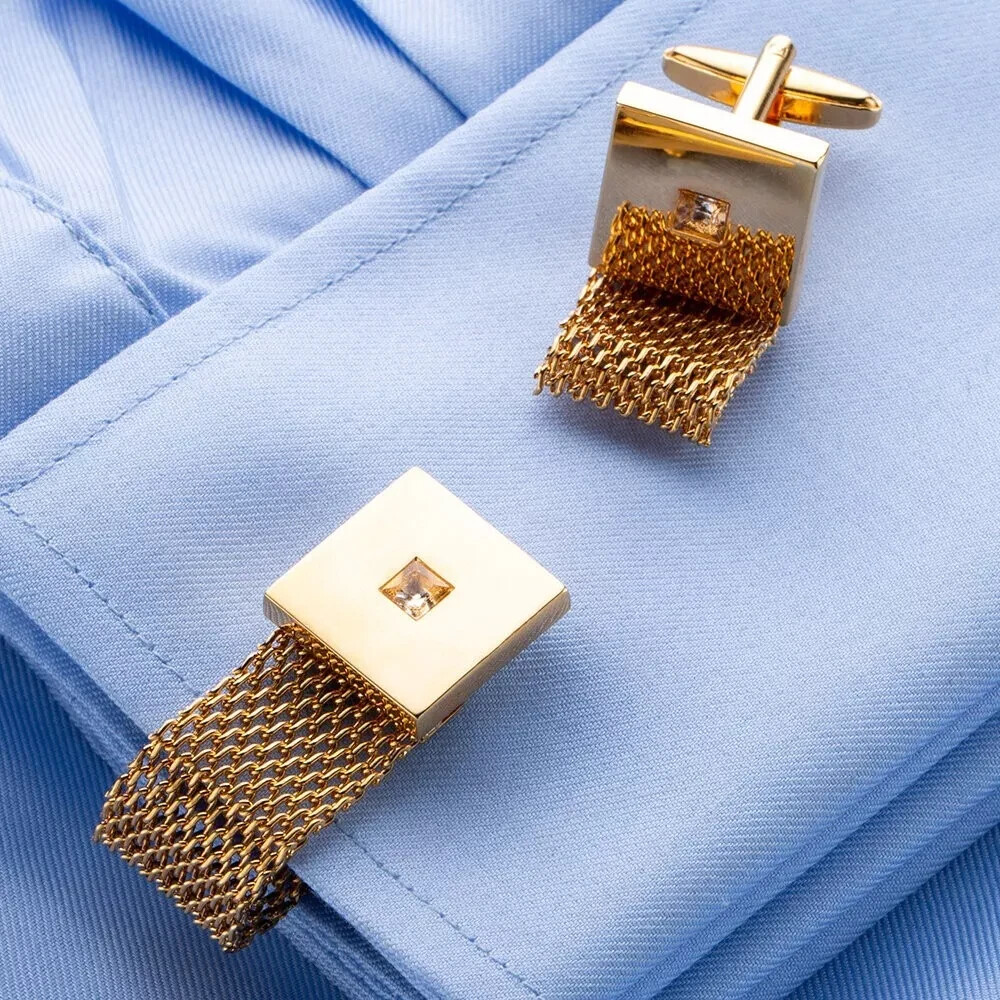 Fashion Men Cufflinks 1 Pair of Shirt Suit Cuff Links Jewelry Rhinestone Classic