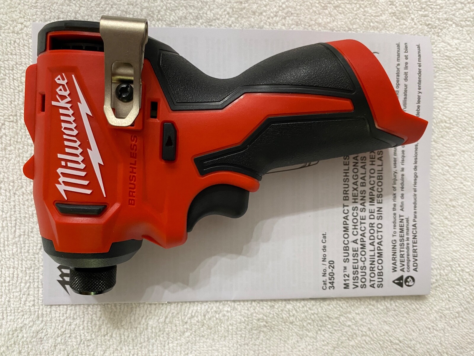 New Milwaukeel 3450-20 M12 12V 12 Volt 1/4" Sub-Compact Hex Impact Driver