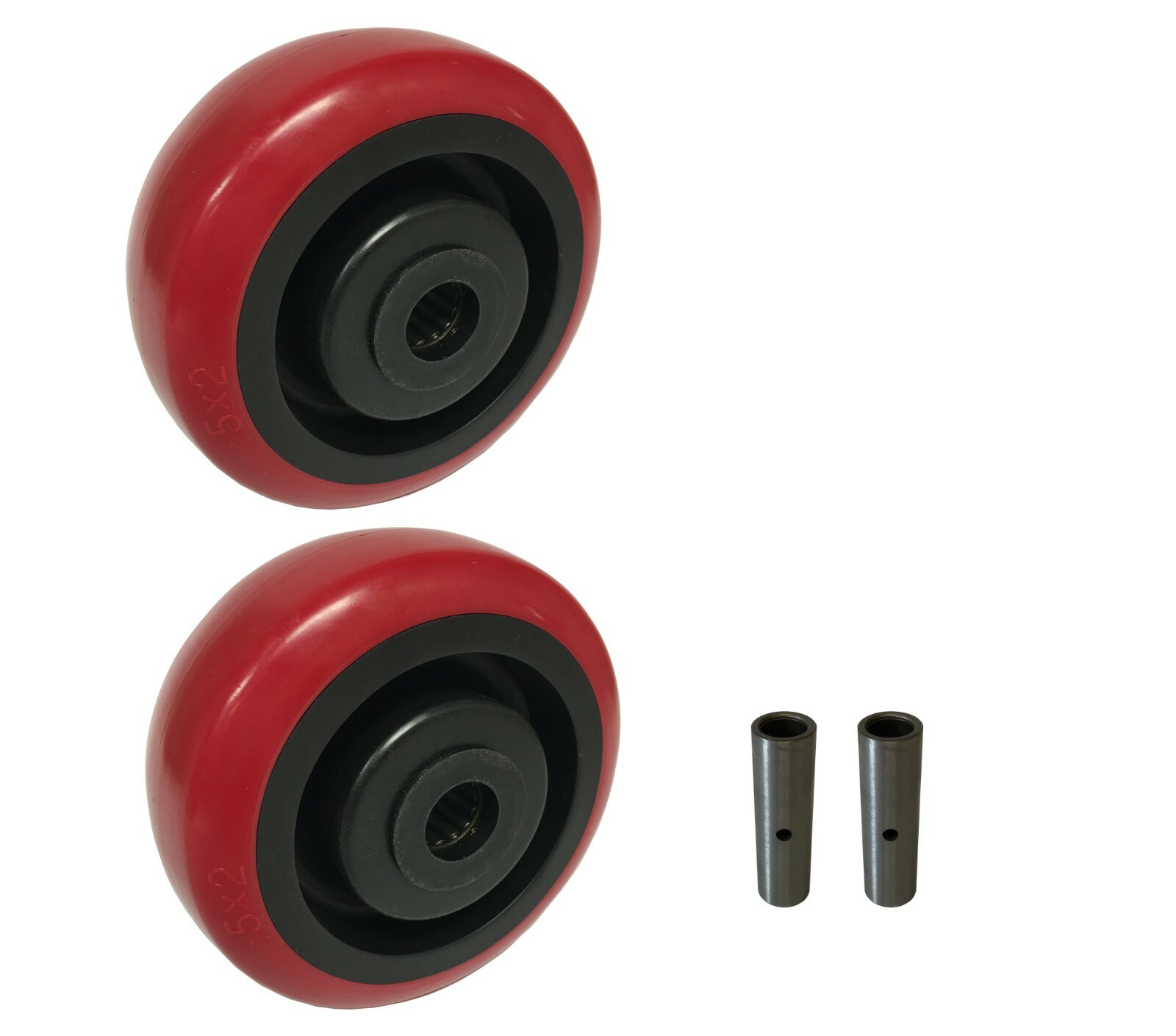 2 Caster Wheels Set 4" 5" 6" 8" Polyurethane on Plastic Wheel With Bearing & Kit