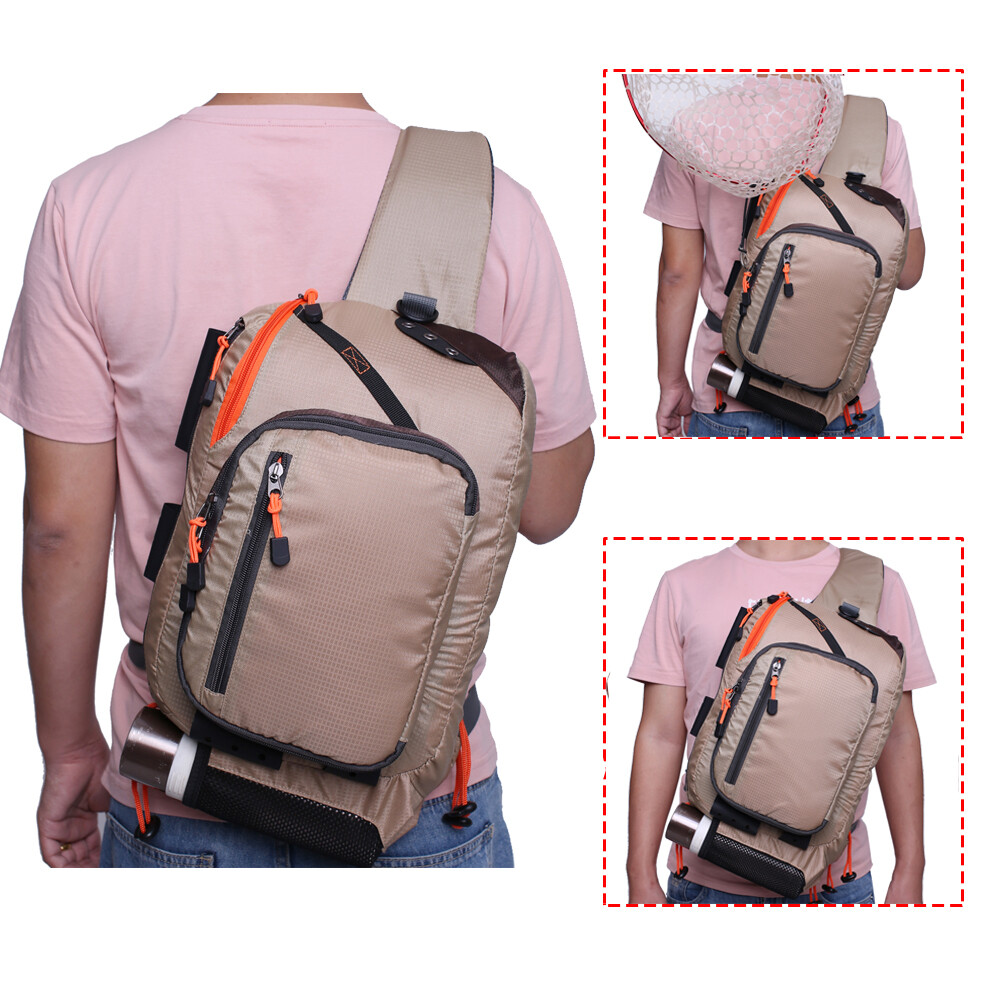 KyleBooker Fly Fishing Sling Bag With Fly Patch Sling Back Pack Outdoorsports