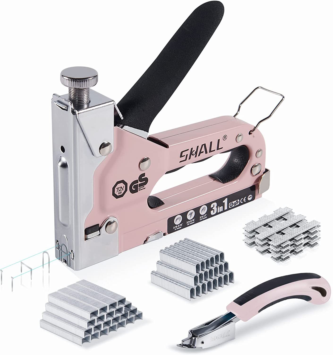 SHALL Heavy Duty 3 In 1 Hand Staple Gun Tacker With 3000 Staples Hand Tool Kit