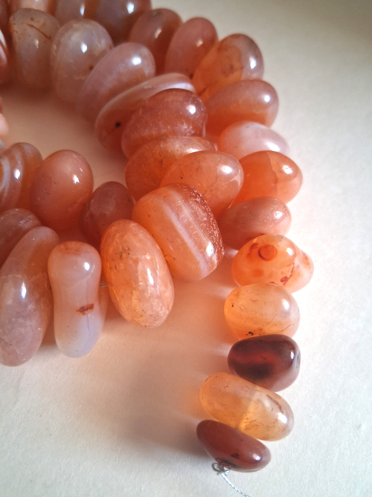 GORGEOUS Carnelian 45 Jumbo Beads 23 - 12 mm 17 Inch Strand MAKE OFFERS!