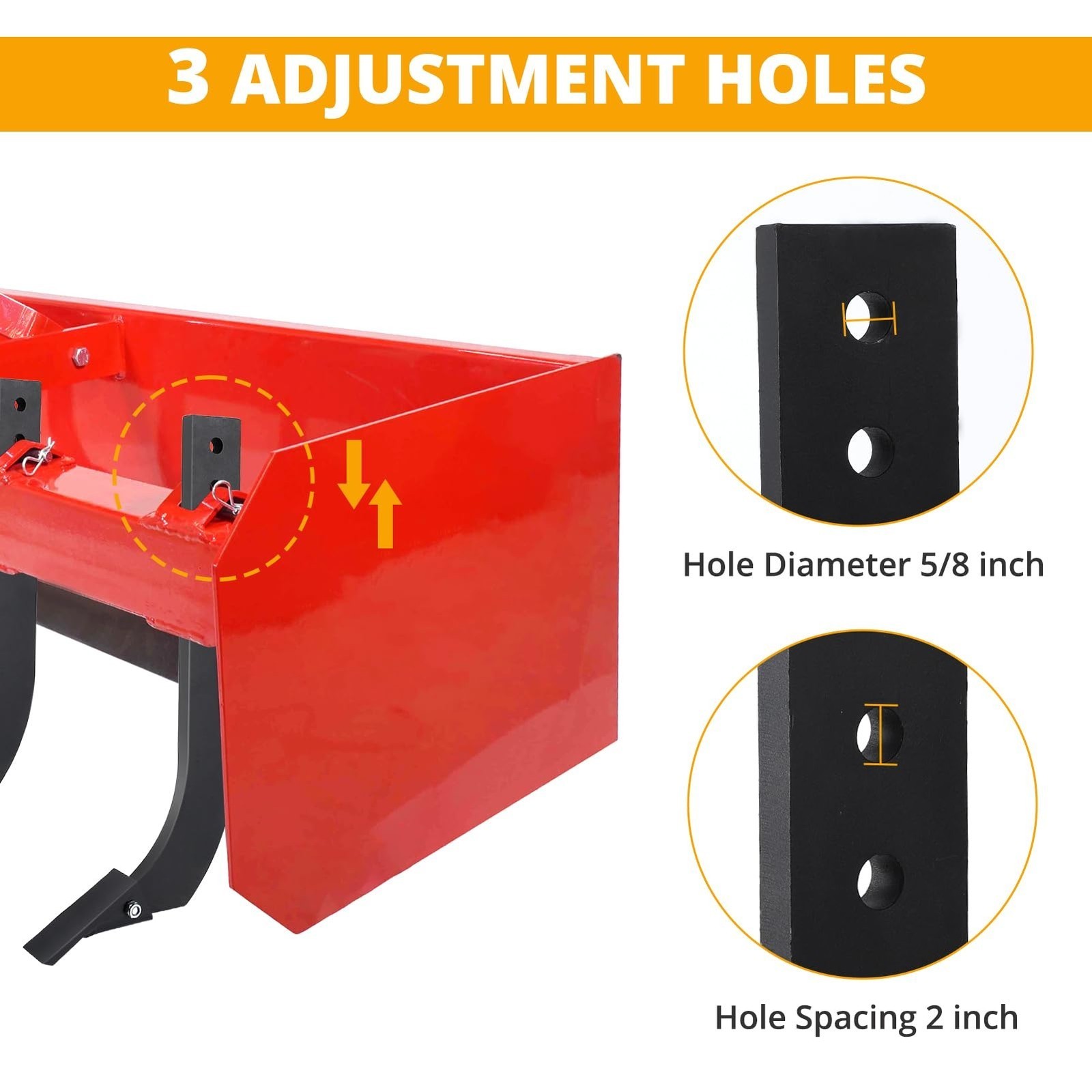 5 Pack 16'' Box Blade Shank Scarifier Shanks Teeth 3 Holes Box Scraper Shank