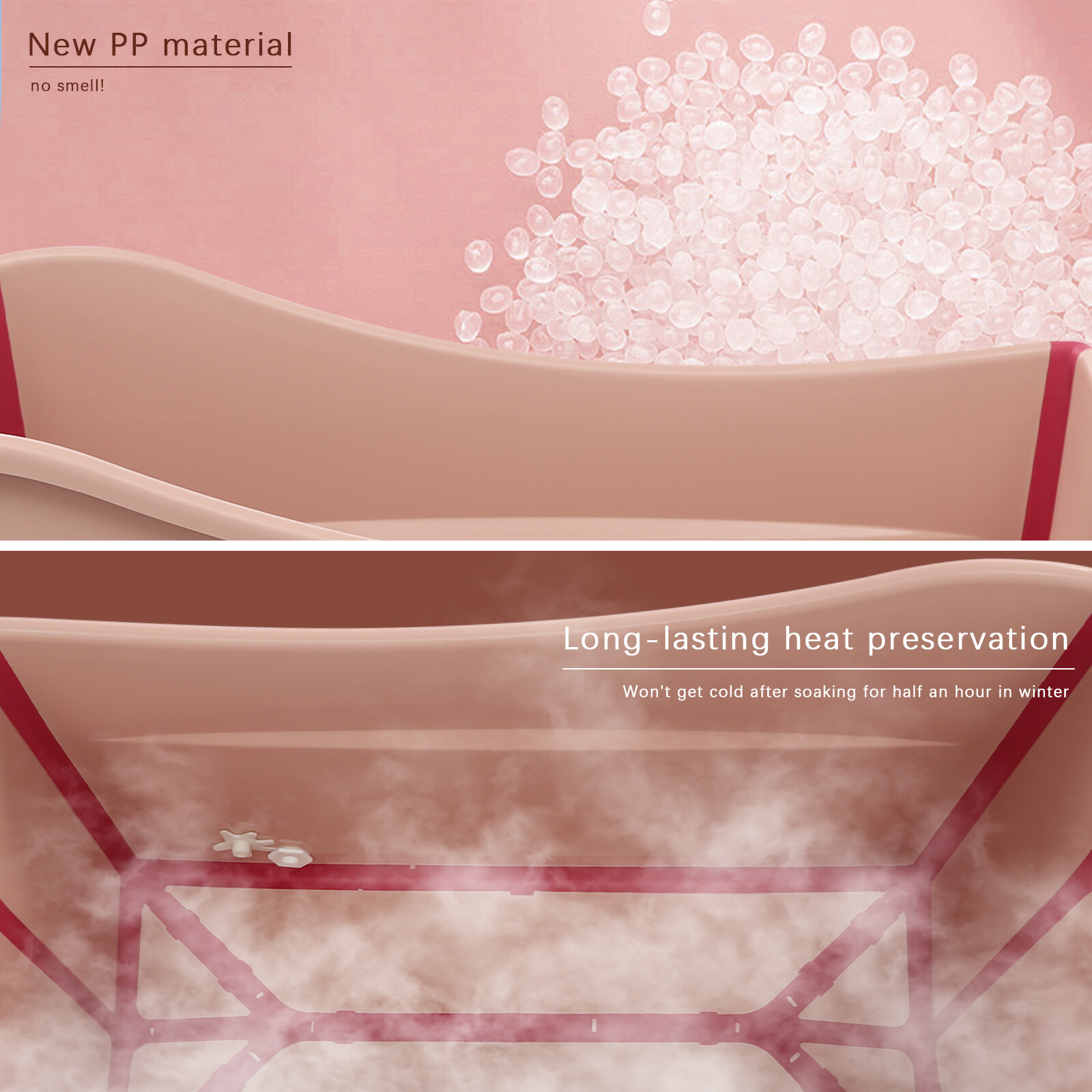 Portable Foldable Bathtub, Collapsible Children's Bathtub For Children Pink.