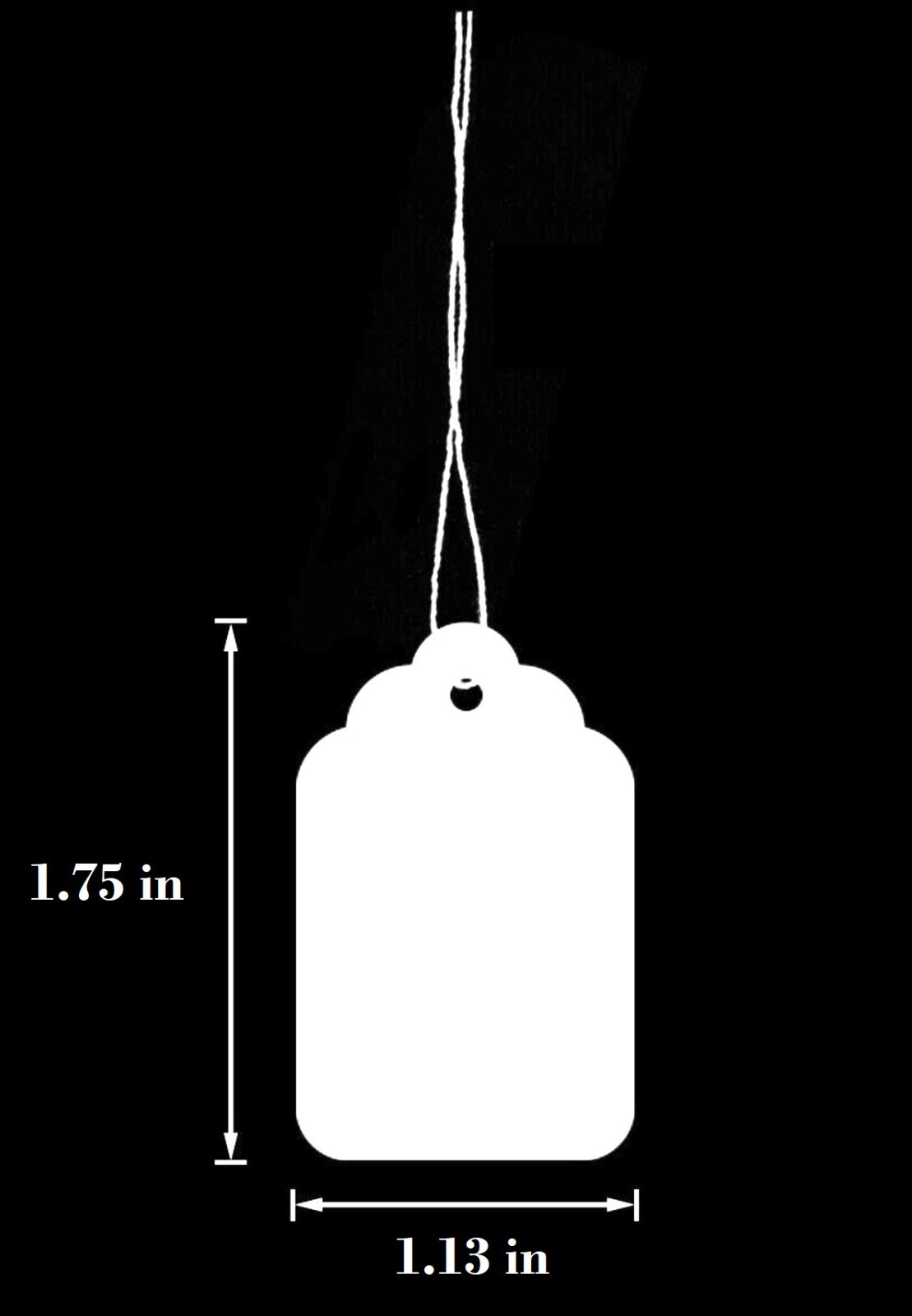 1000 Blank White Merchandise Price Tags with Strings Size #5 Retail Strung Label