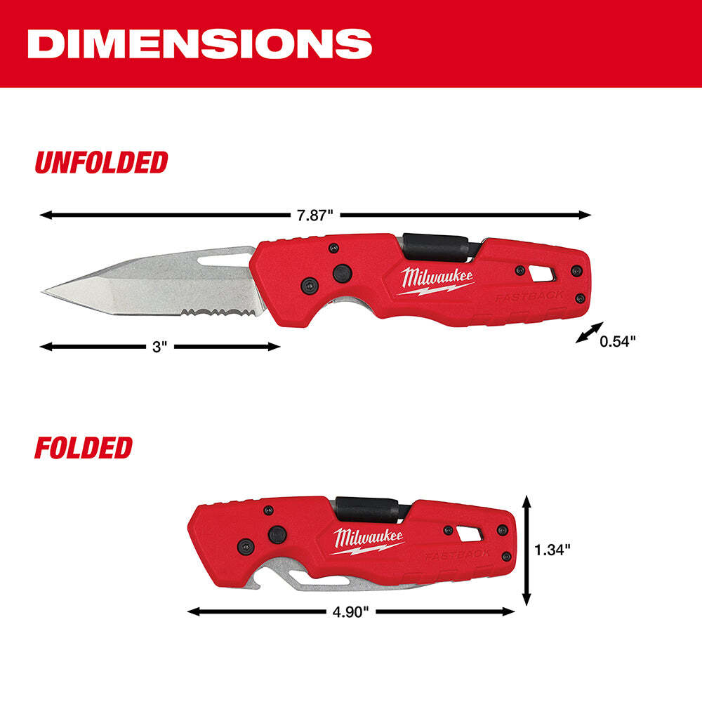 Milwaukee 48-22-1540 FASTBACK 5 in 1 Folding Pocket Knife