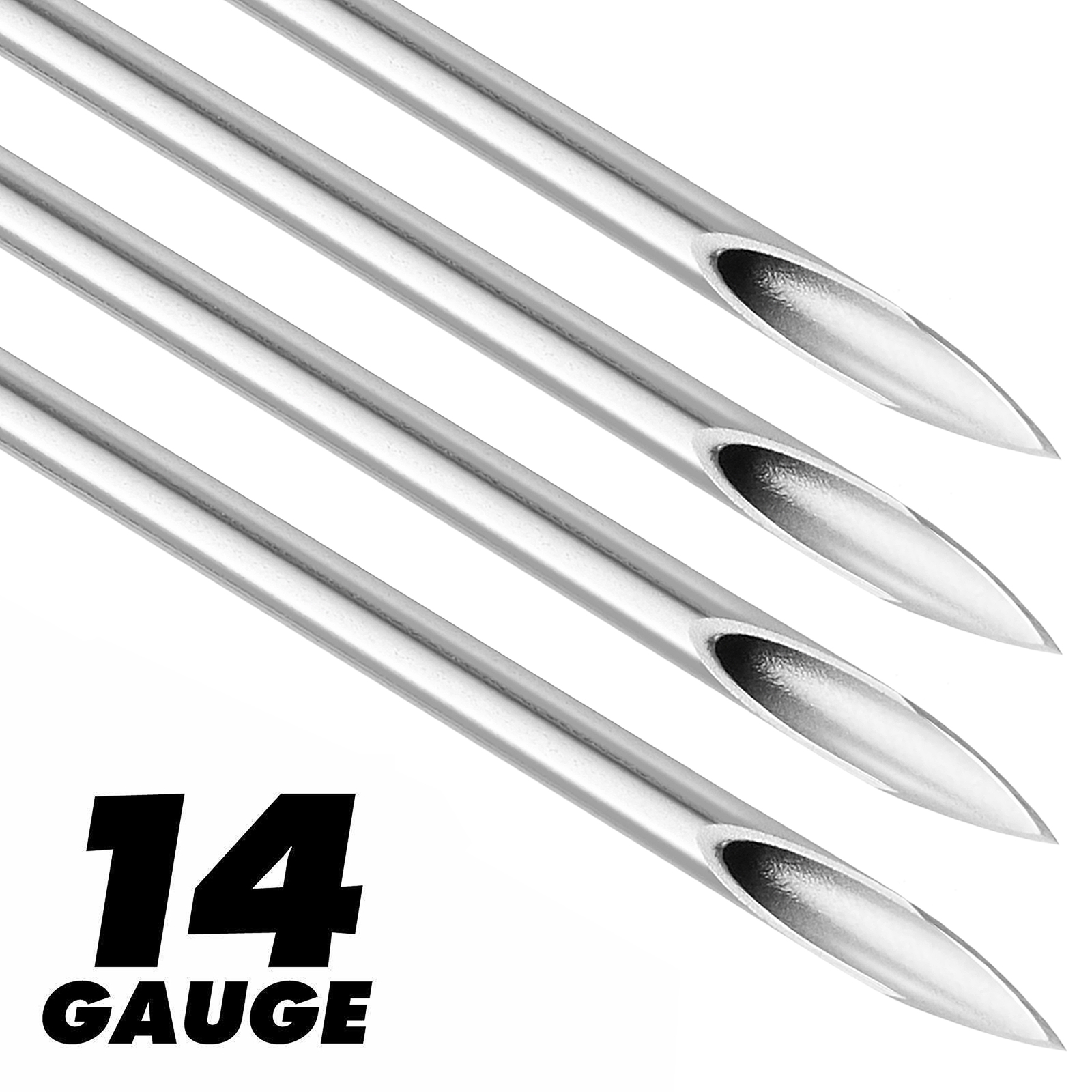 100 Mix Body Piercing Needle Sizes 12g, 14g, 16g, 18g and 20g (20 pcs each)