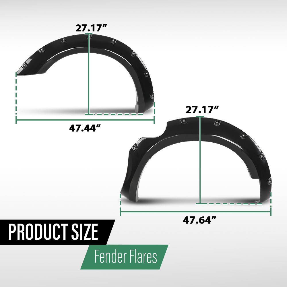 Pocket Rivet Bolt On Fender Flares Fit For 2006-2020 Nissan Frontier 5' Bed