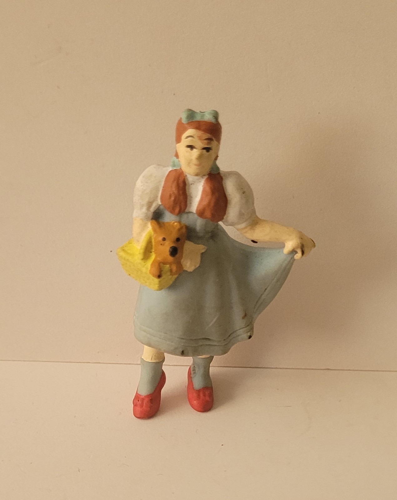 WIZARD of OZ Judy Garland 2.5" DOROTHY & TOTO Rubber Figure APPLAUSE Turner 1989