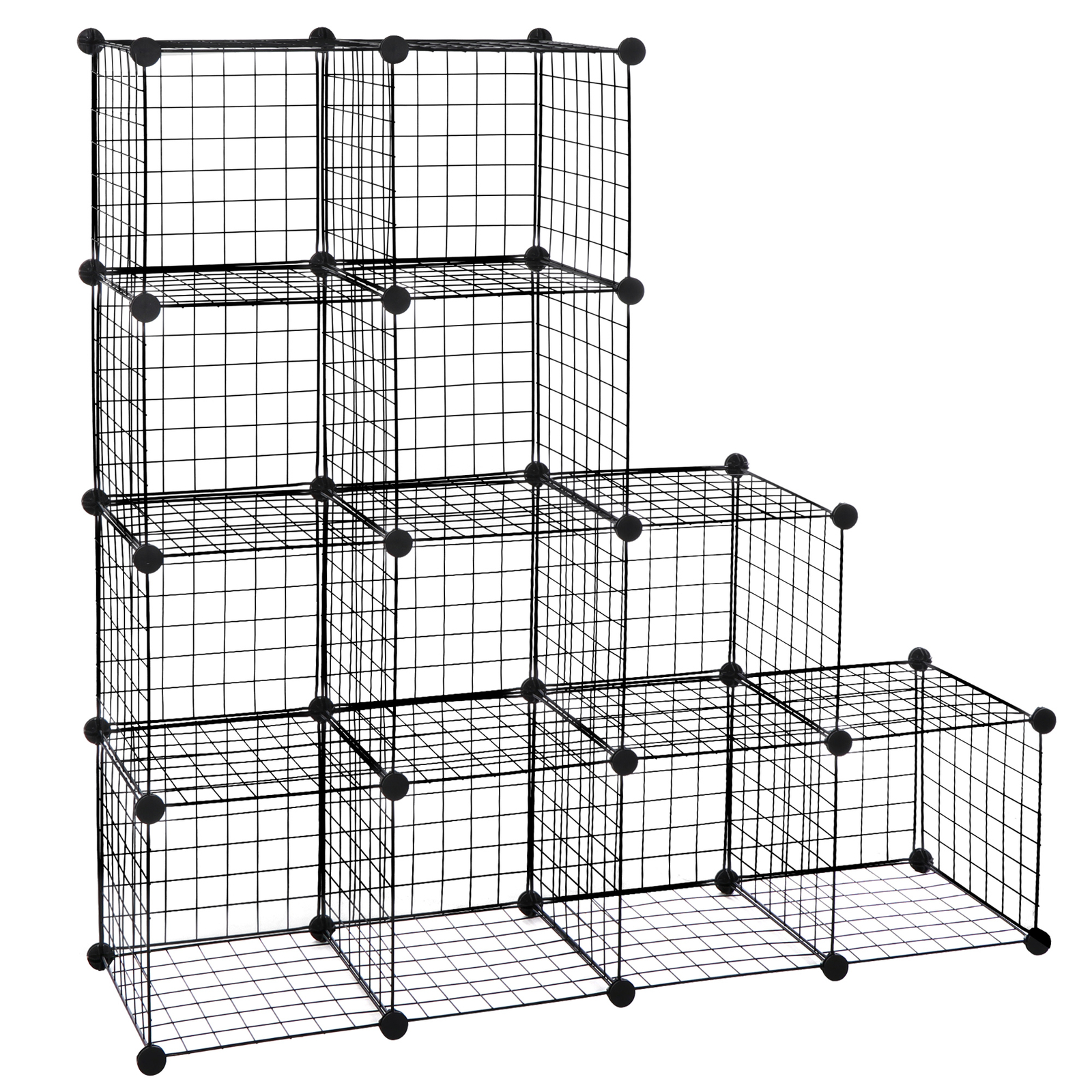 Wire Cube Storage Organizer Shelving 12-Cube Wire Shelves Rack Modular Bookshelf