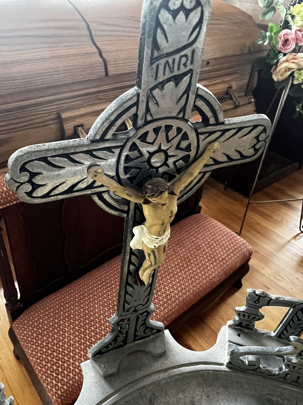 Vtg Stand Podium Cemetery Gothic church Horror Holland Funeral Home Oddity