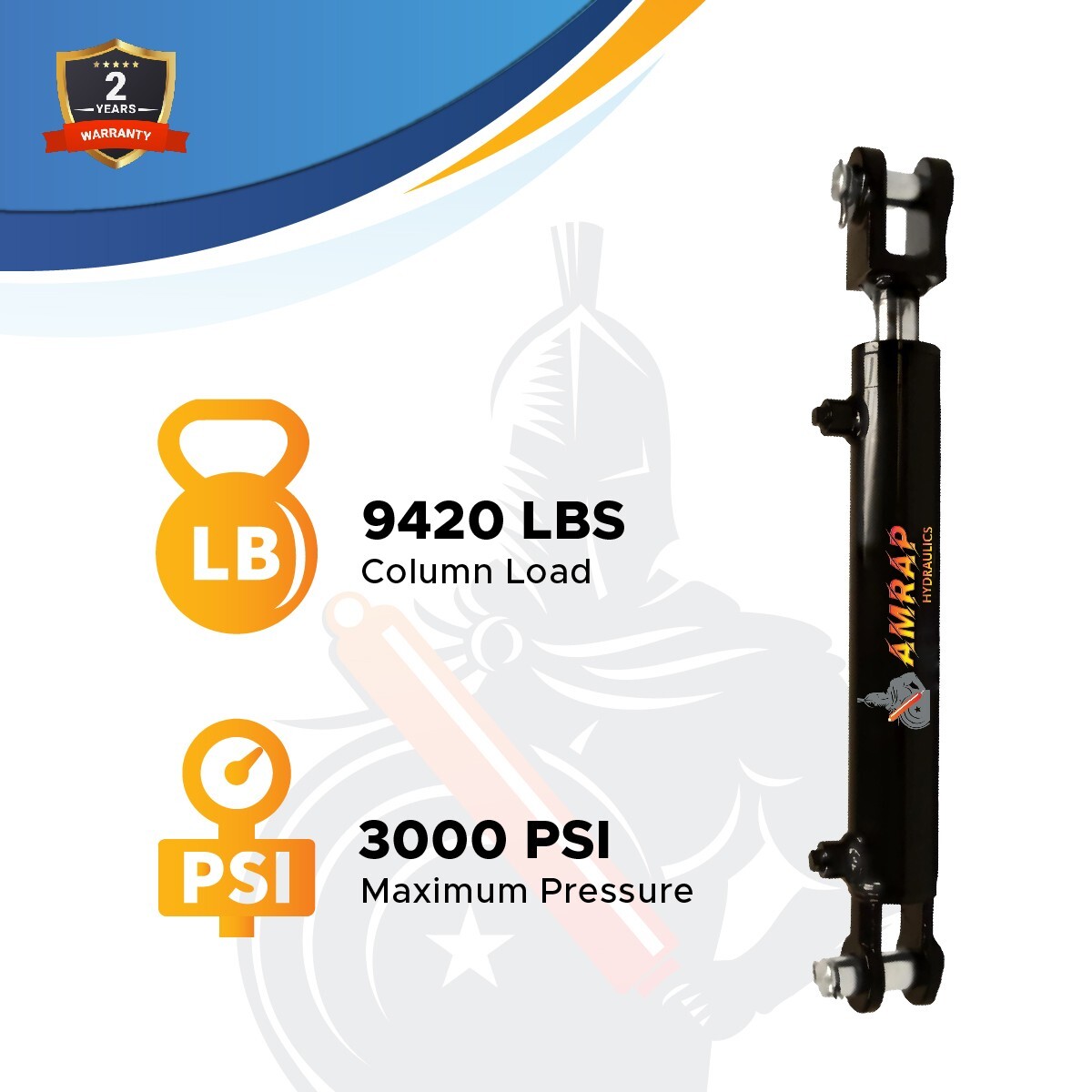 2x8 Hydraulic Cylinder -2" Bore x 8" Stroke Welded Clevis Hydraulic Cylinder