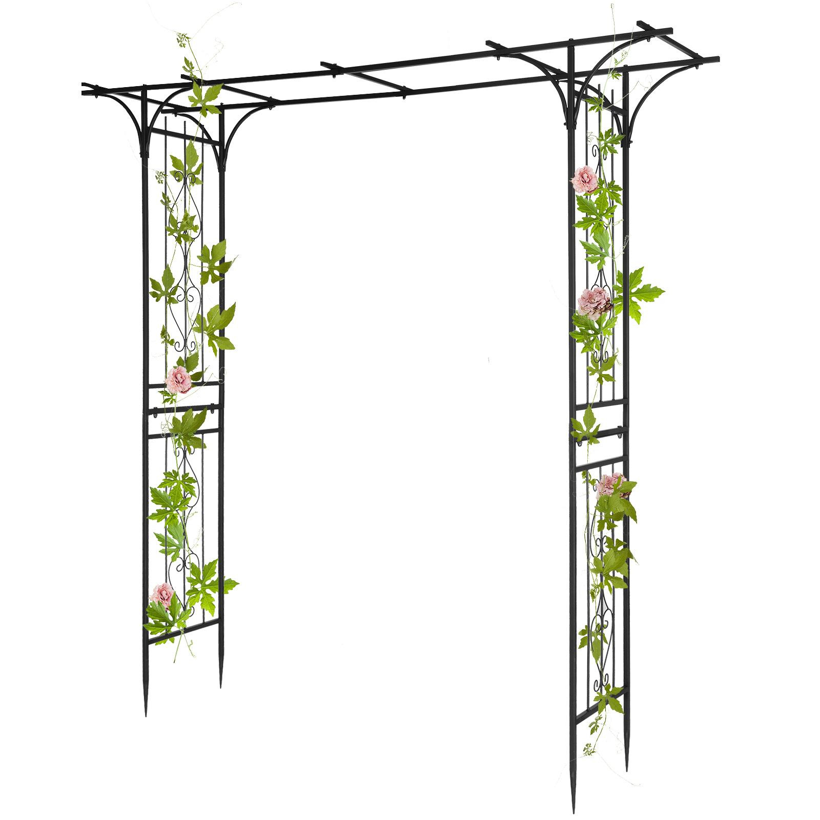 Outdoor Garden Arch Flowers Climbing Plants Trellis Metal Wedding Archway Black