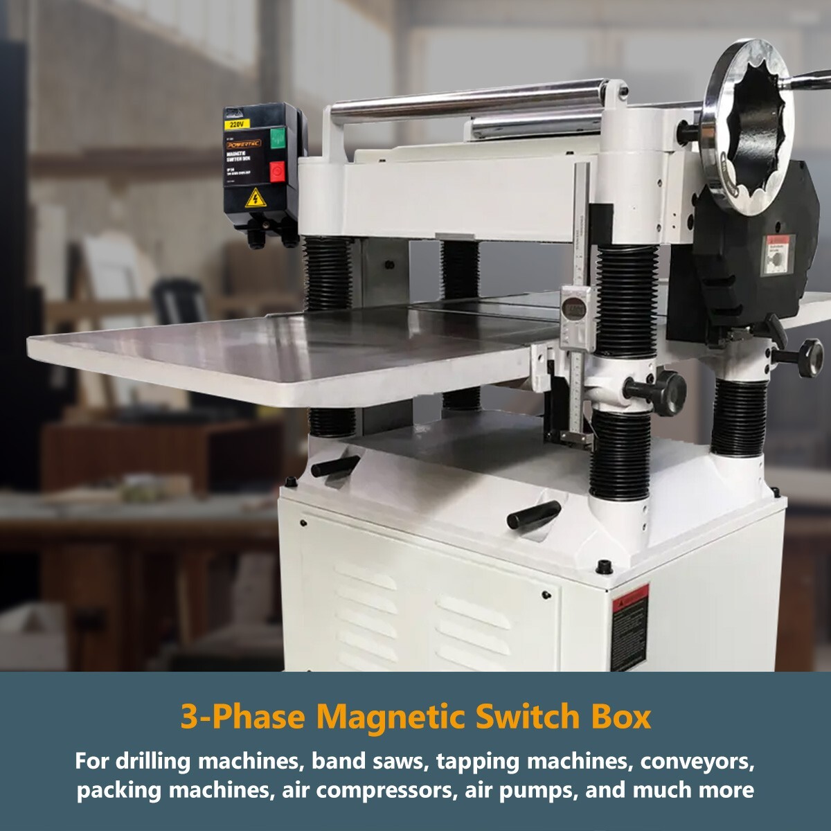 POWERTEC 71739 3-Phase Magnetic Switch Box, 220-240V, 3 HP, UL Approved