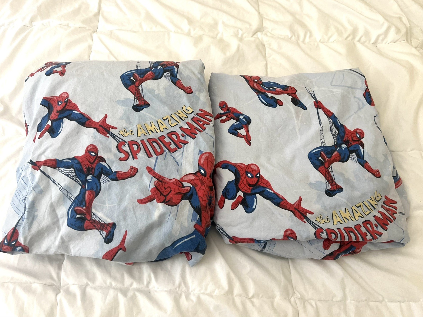 Pottery Barn Kids Marvel Comics Queen Size Spider-Man Flat and Fitted Sheets