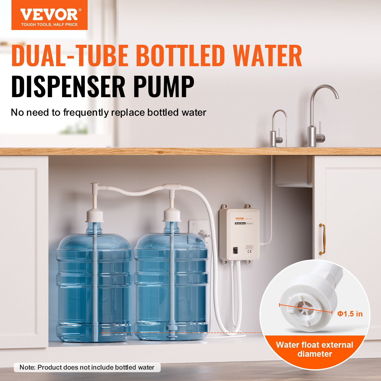 VEVOR 2x5 Gallon Bottled Water Dispenser Pump System Water Dispensing Jug Pump