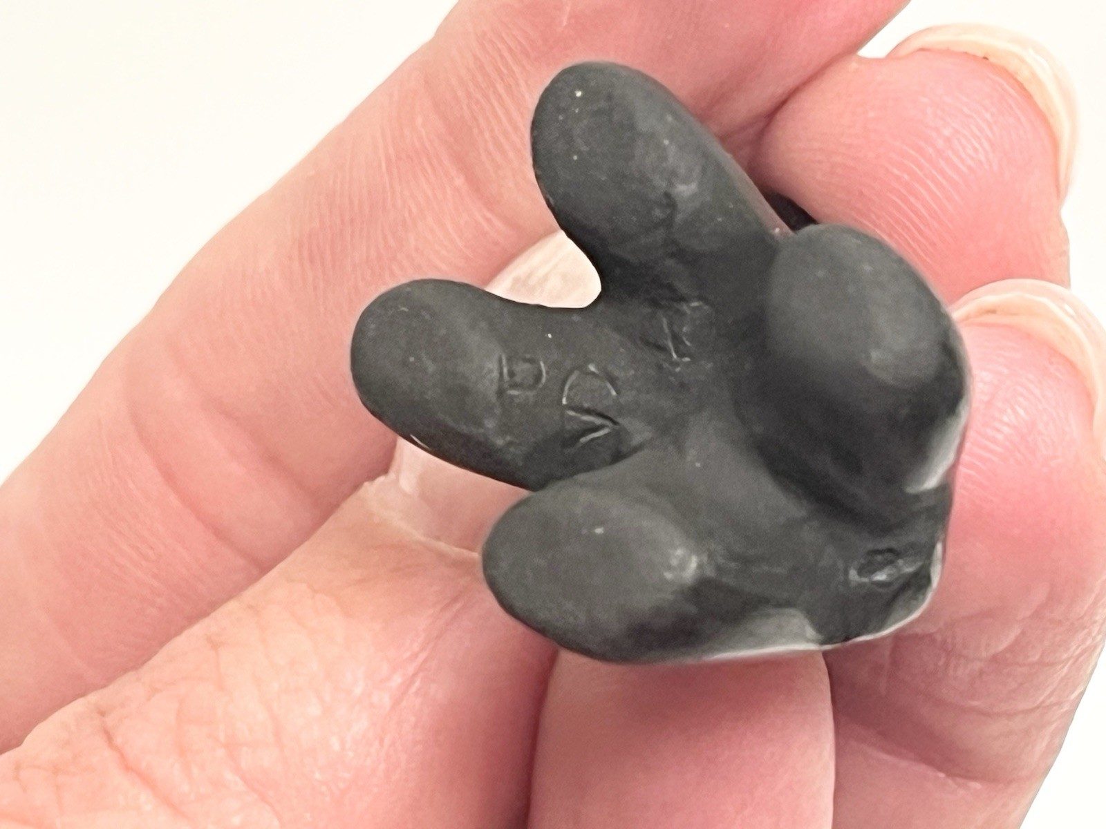 Santa Clara Black Pottery Bear Cub Miniature Dorothy Paul Gutierrez Signed 1.25”