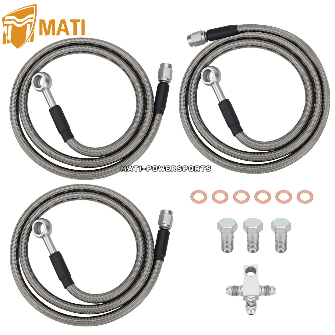 "+3" Front Brake Hose Lines Kit for Suzuki Quadsport Z400 LTZ400 LTZ400Z 2003-08