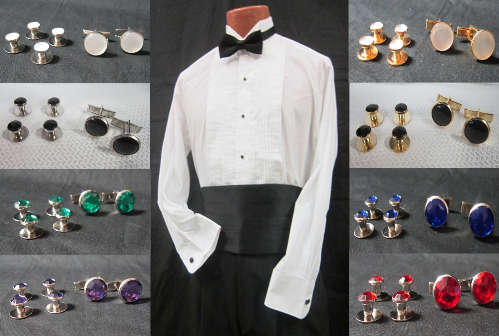 Formal Studs and Cufflinks Tuxedo Shirt Stud Cufflinx Prom Tux Cuff Link Set