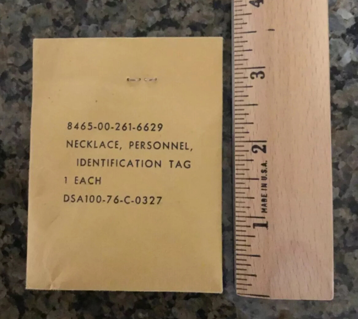 LOT OF 4 USGI Necklace Personnel Identification Tag Dog Tags US Military NEW