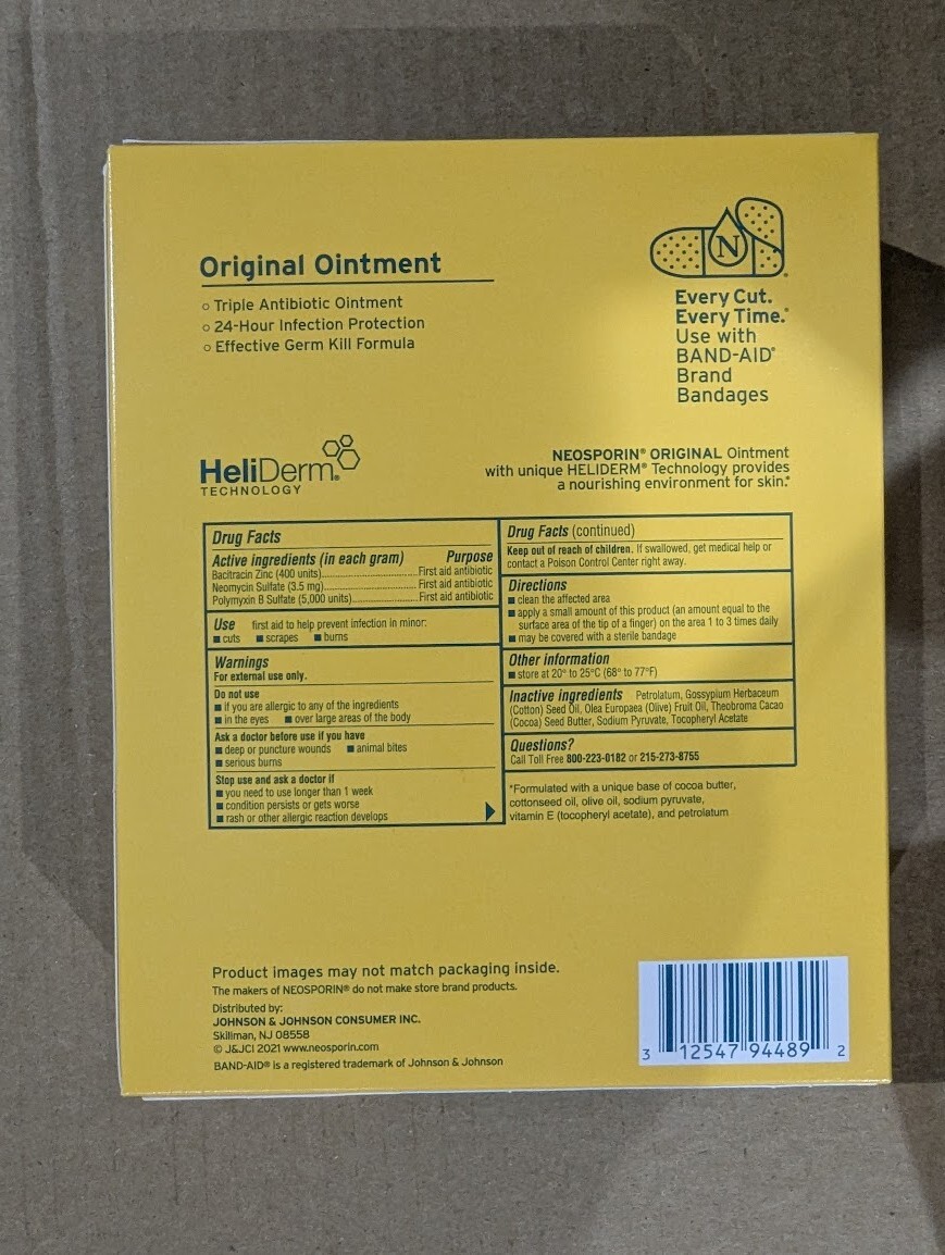 Neosporin Original First Aid Antibiotic Ointment 1 oz. tube + .5 oz. tube, 2 pk.