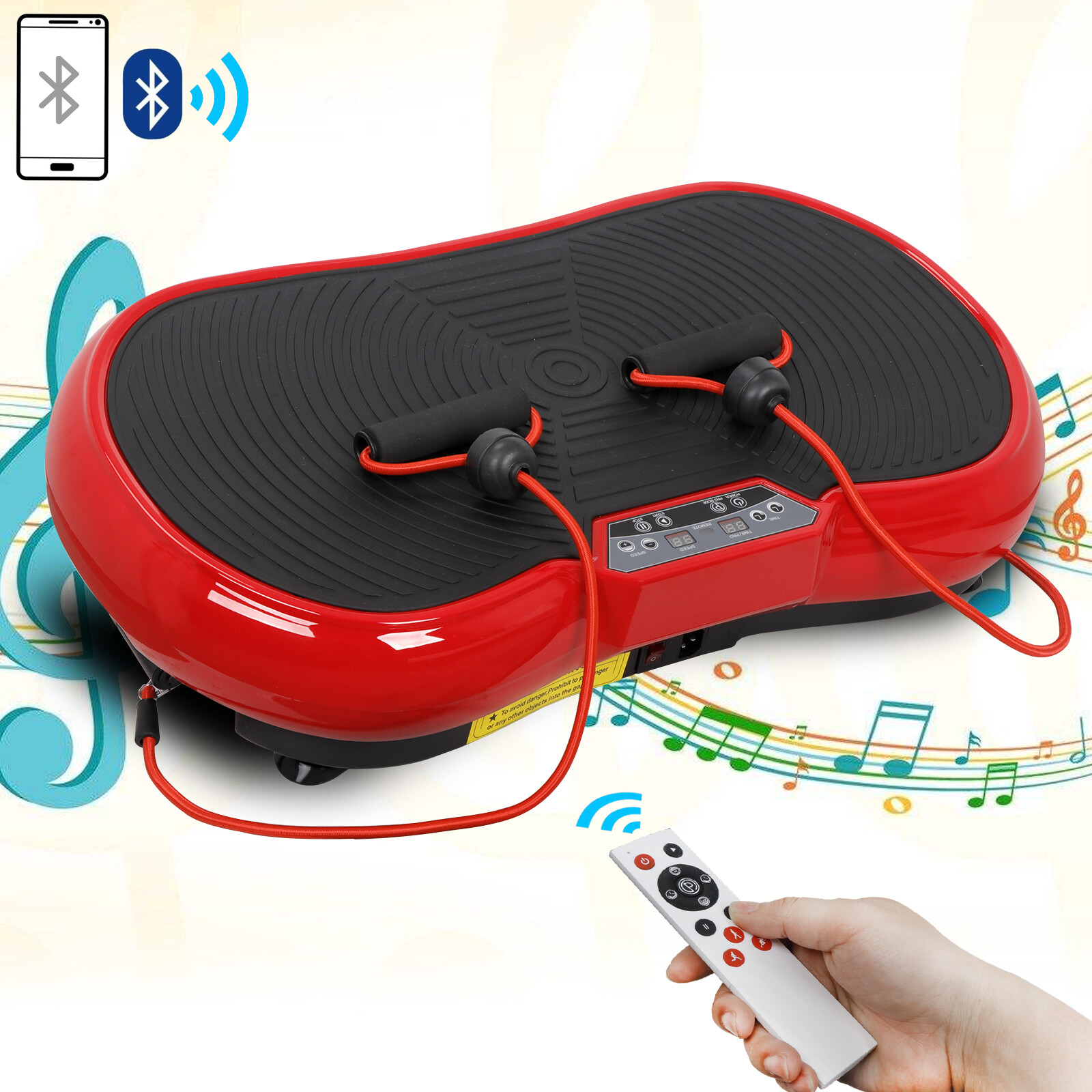 Vibration Platform Machine Crazy Fit Massage Full Body Fitness W/Bluetooth Red