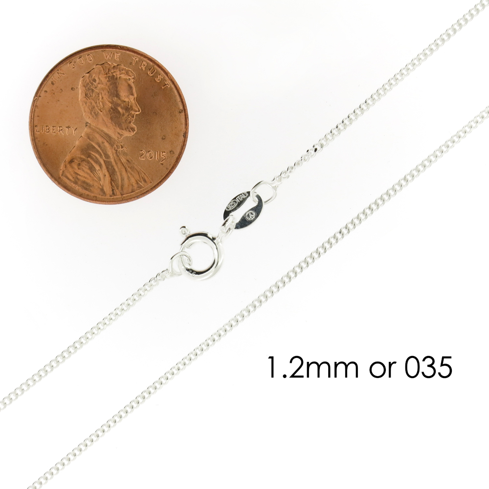 925 Sterling Silver Curb Cuban Mens Womens Chain Necklace .925 Italy All Sizes