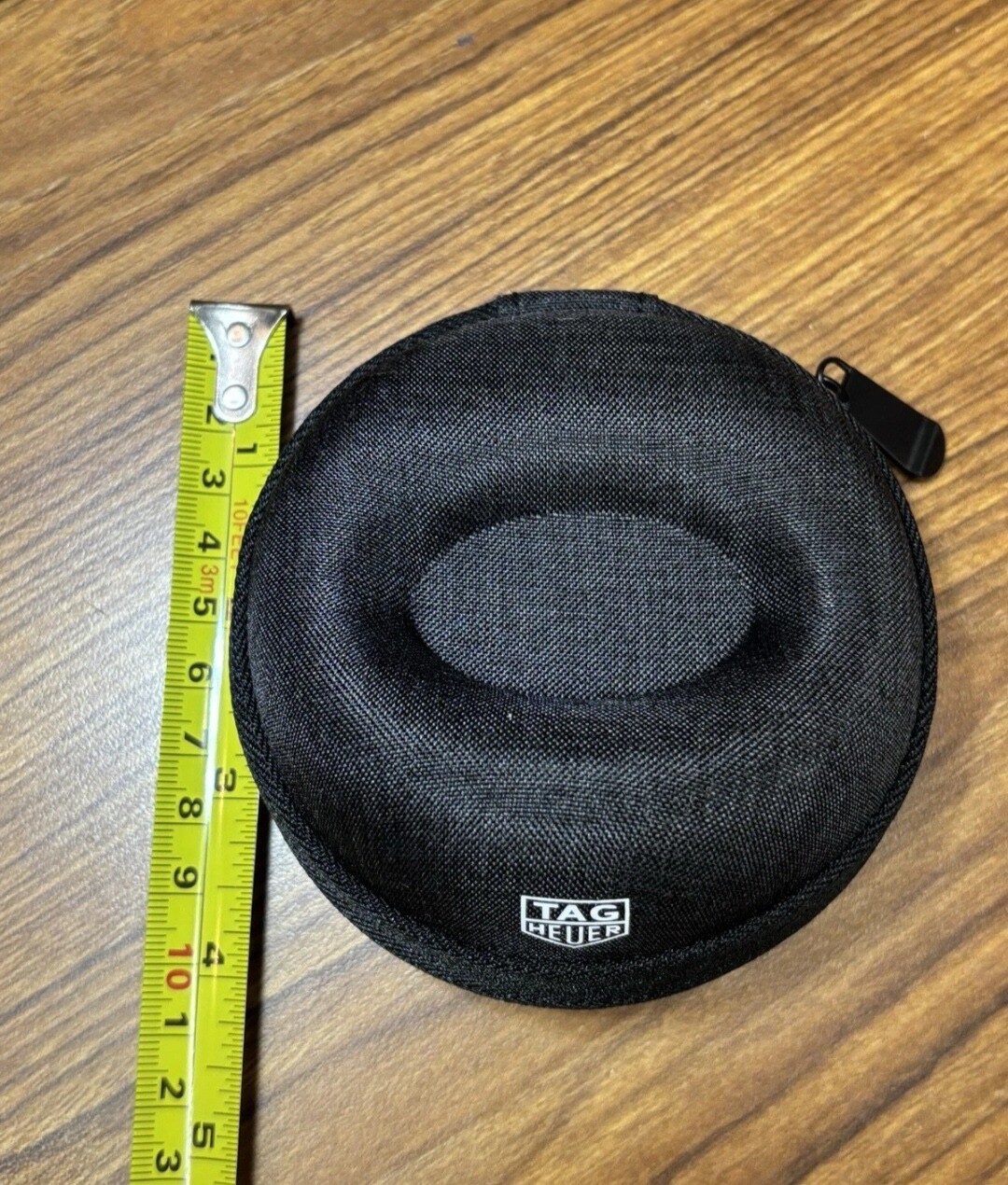TAG Heuer Watch Storage Case Travel Compact Size w/ Zipper Round Black & Gray