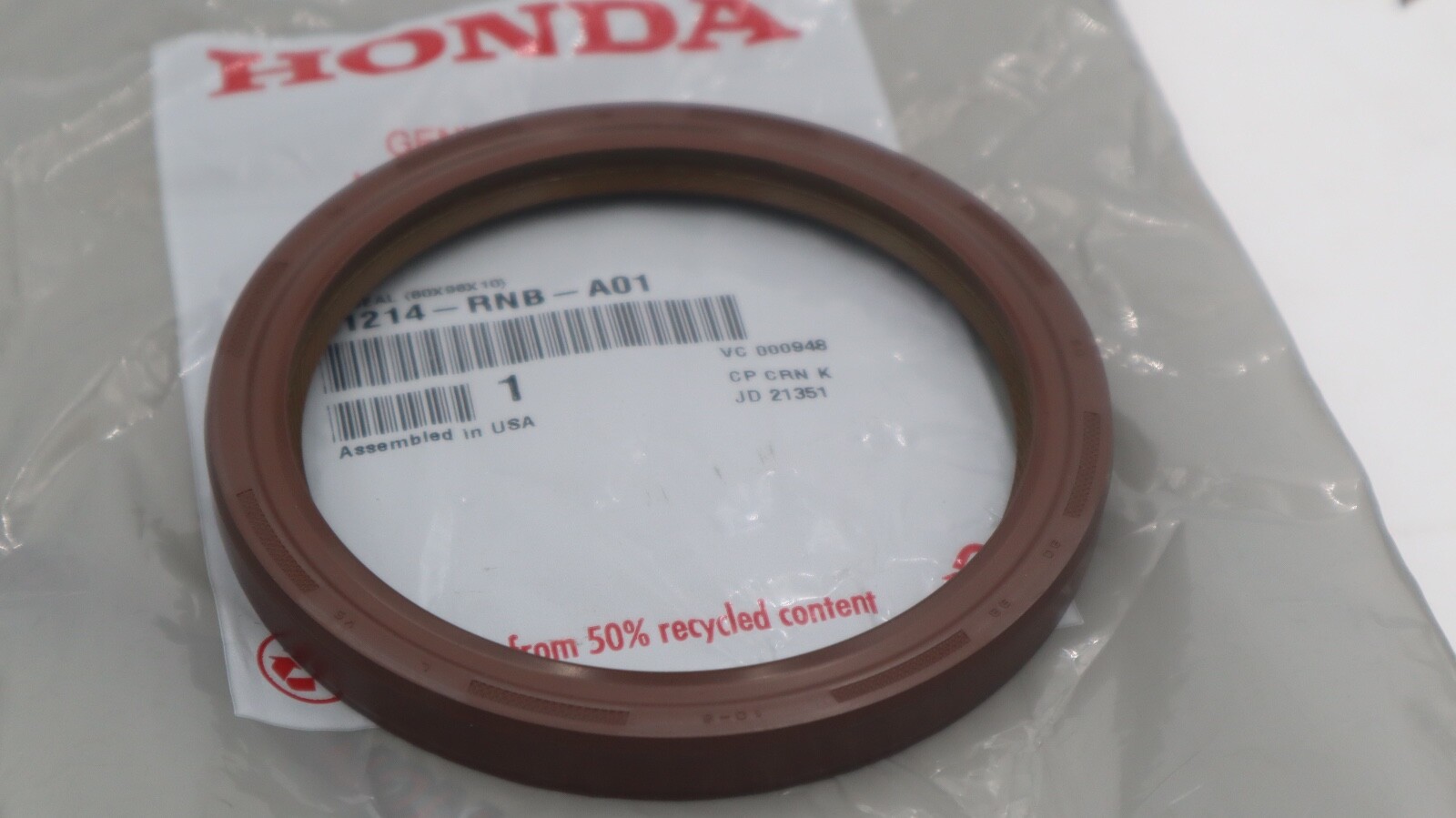 OEM HONDA RSX K20 TYPE S CIVIC SI TSX ACCORD CR-V CRANKSHAFT REAR MAIN SEAL RNB