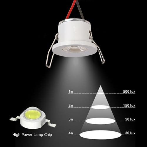 2Pack 1W Mini Spotlights Indoor Recessed Ceiling Showcase Display Under White