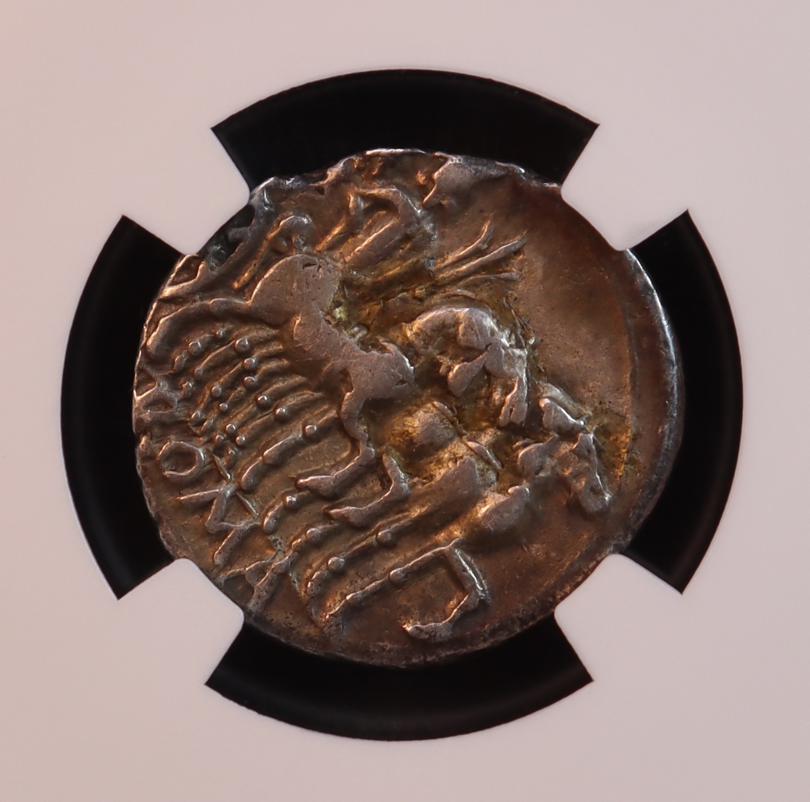 Roman Republic Vargunteius Denarius (130 BC) - NGC Ch. VF! Exquisite 5/5 Strike!