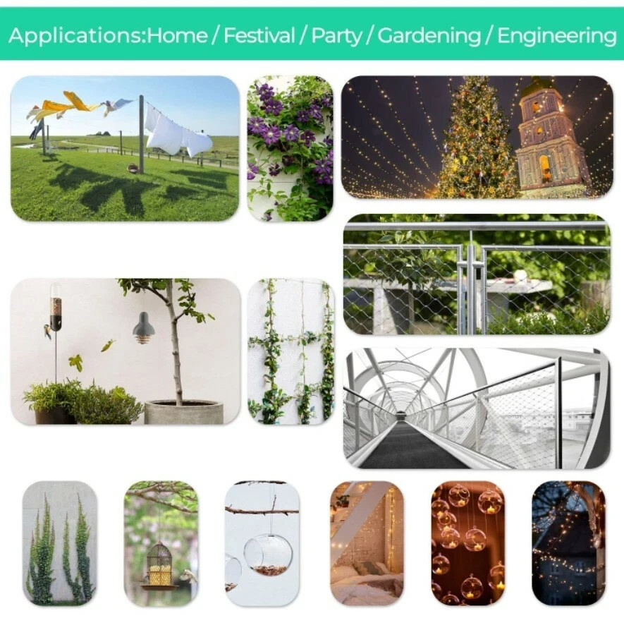 1/16 Wire Rope Stainless Steel Aircraft Cable Wire Cable 328ft Strand Core 7x7