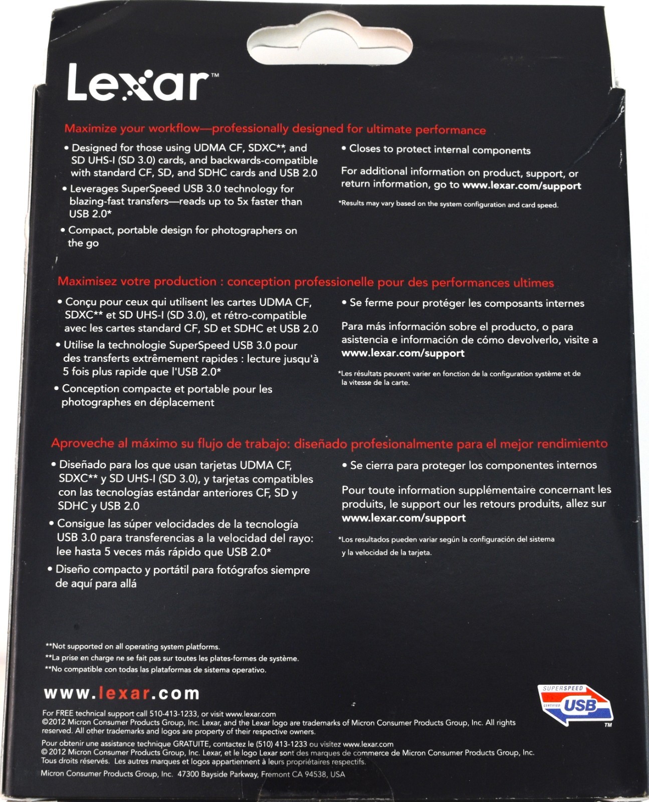 Lexar Professional USB 3.0 Dual-Slot Reader LRW307URBNA