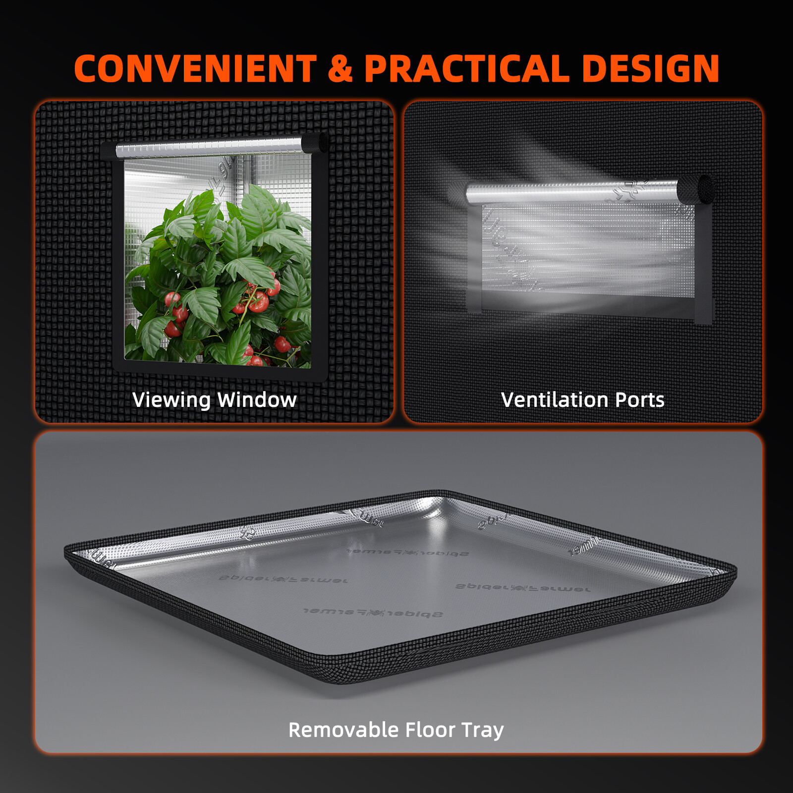 Spider Farmer 1680D Grow Tent Indoor Hydroponics Mylar Room