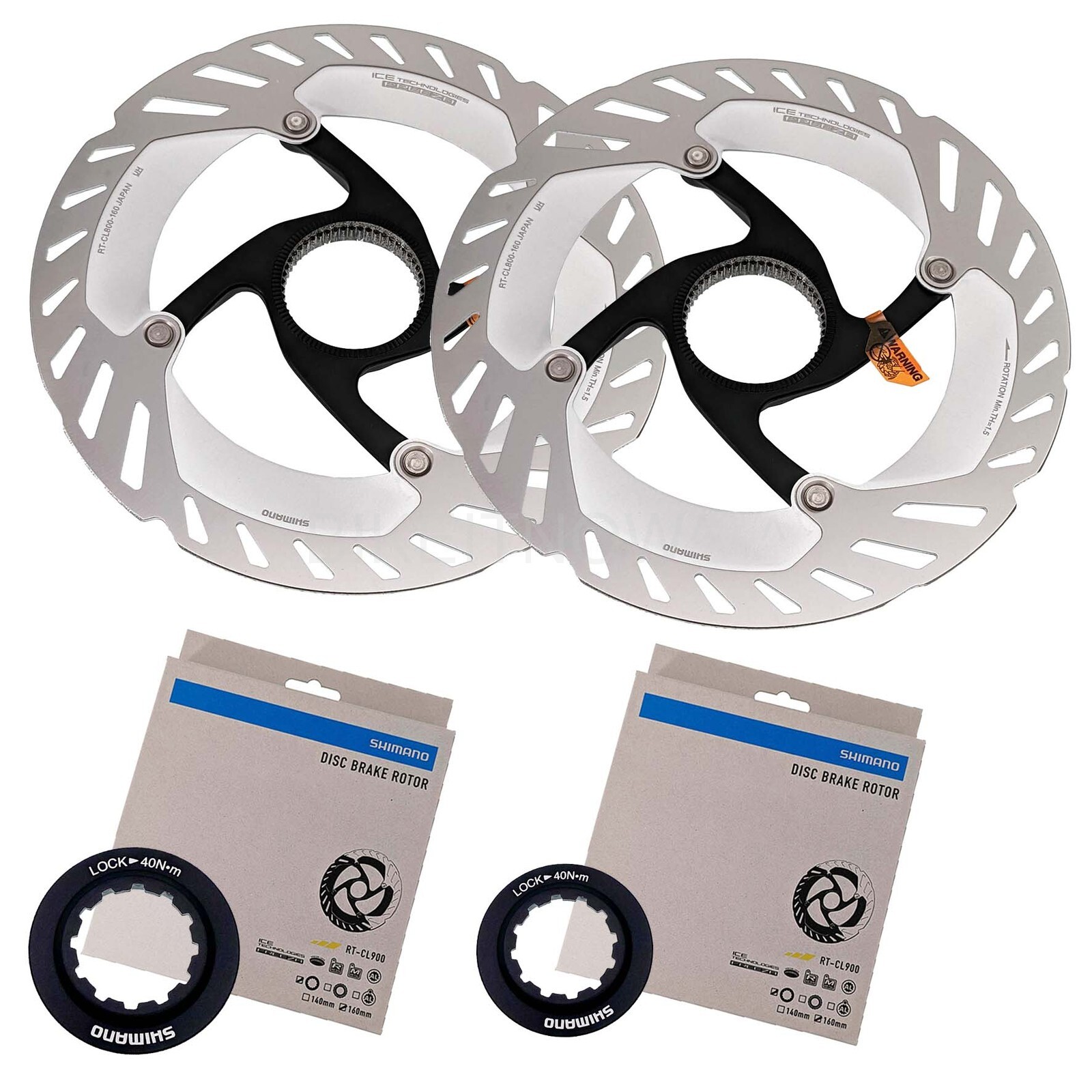 2x Shimano Ultegra GRX Bike RT-CL800 Center Lock Disc Rotors 160mm,ICE TECH