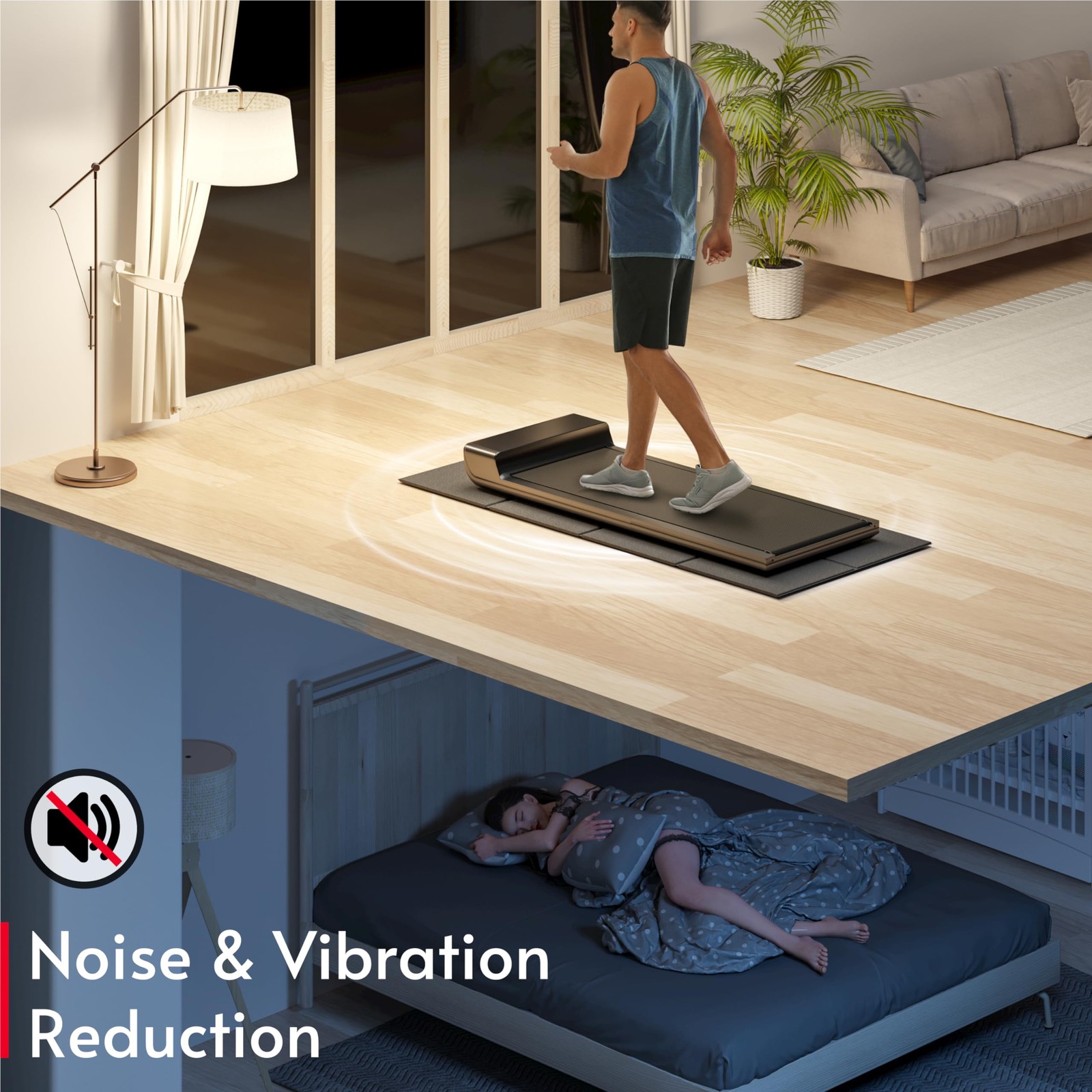 Crostice Walking Pad Mat 26x60" 1/4" Thick, Under Desk Treadmill Floor Mat