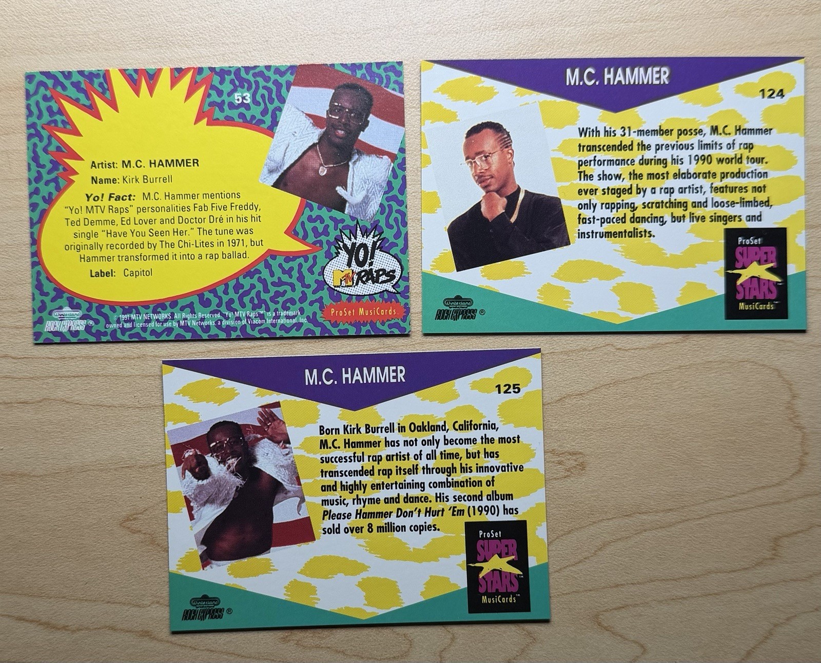 1991 M.C. Hammer Pro Set Yo MTV Raps Trading Card Lot
