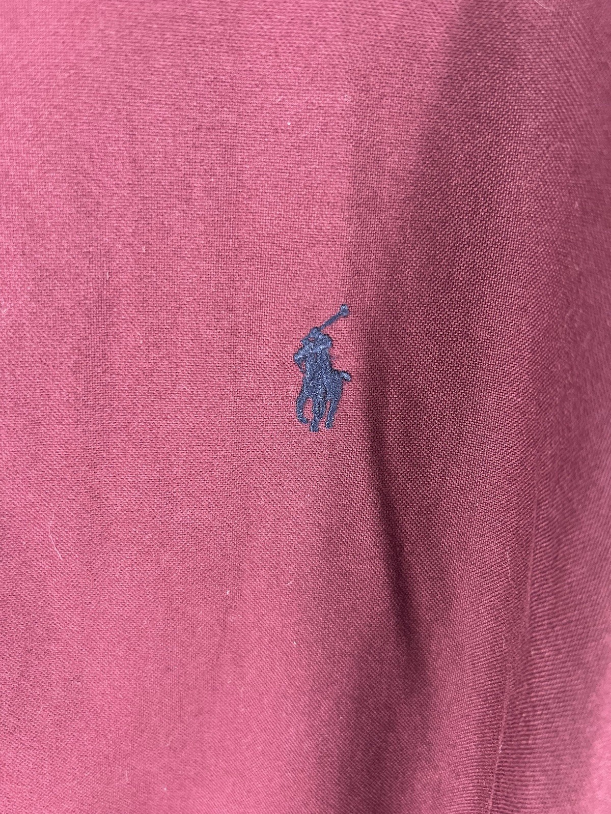 Ralph Lauren Men's Burgundy Button Down Dress Shirt XL Cotton