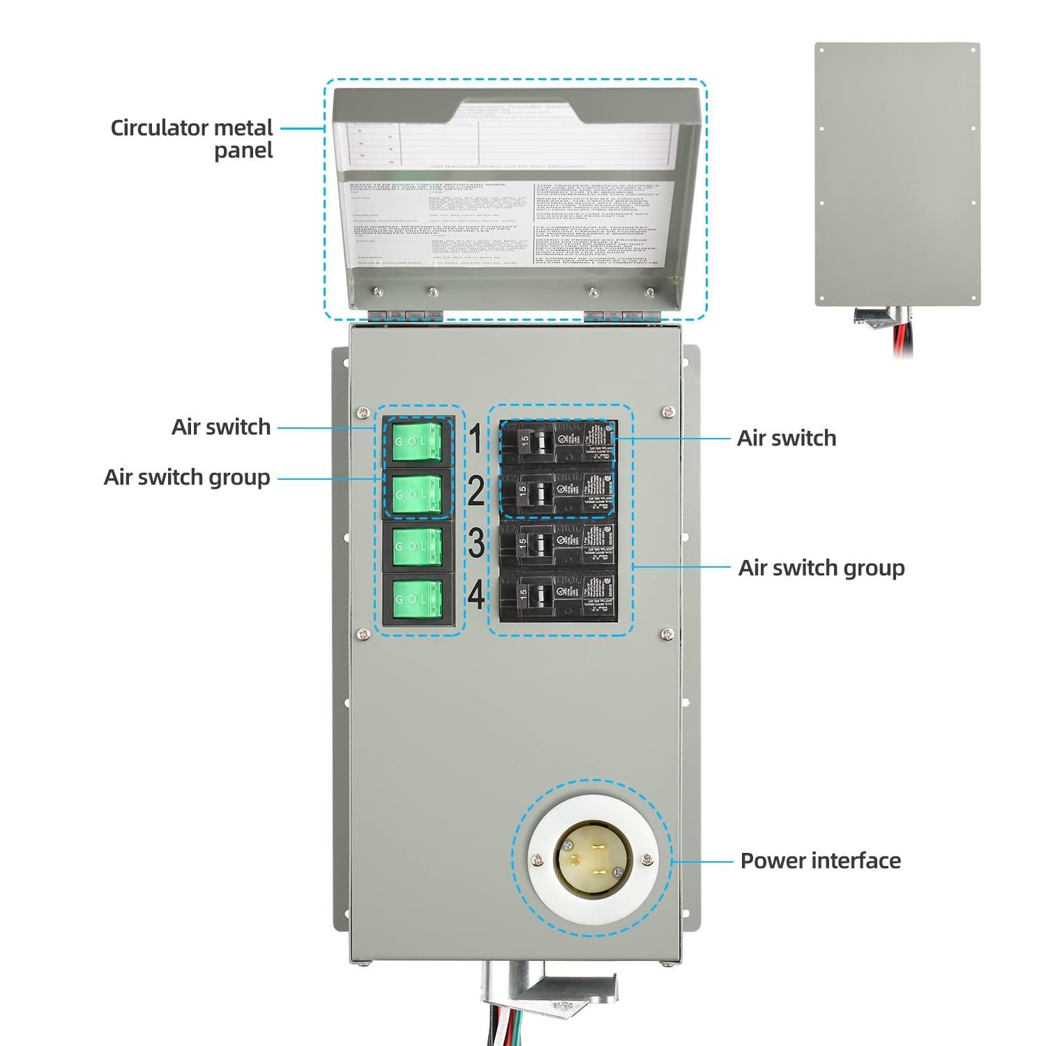 Natures Generator Transfer Switch Kit 4 Circuits, 15Amp
