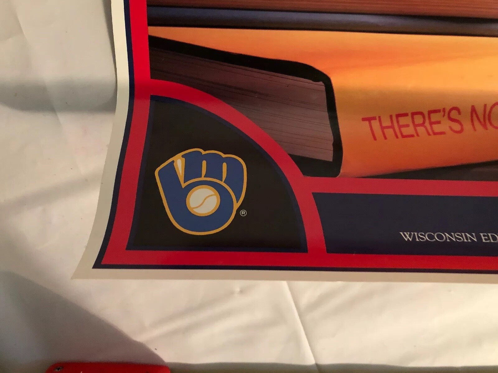 Vtg Milwaukee Brewers Robin Yount Pat Listach Hit The Books WEAC Poster. MLB