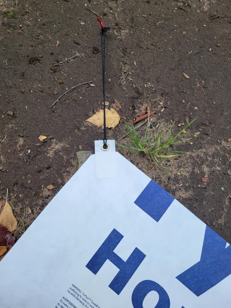 4 - Peel & Stick Grommet Tabs w/ Cords for Tyvek Homewrap Tent Footprint sheets