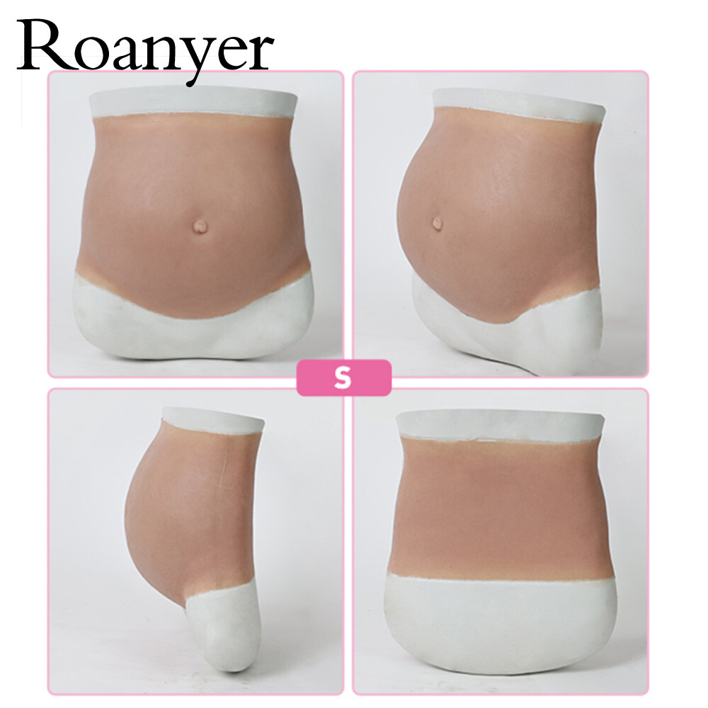 Roanyer Silicone Fake Belly Pregnant Bump 3-9 Months for Crossdresser Props