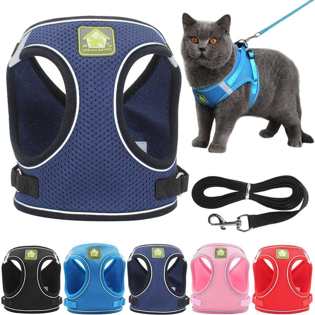 Mesh Padded Soft Puppy Pet Dog Harness Breathable Comfortable Colors XS S M L XL