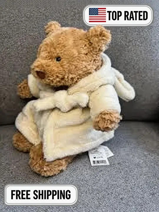 Jellycat Lovely Bartholomew Bear Bathrobe plush doll Brand New With Tag Dust Bag