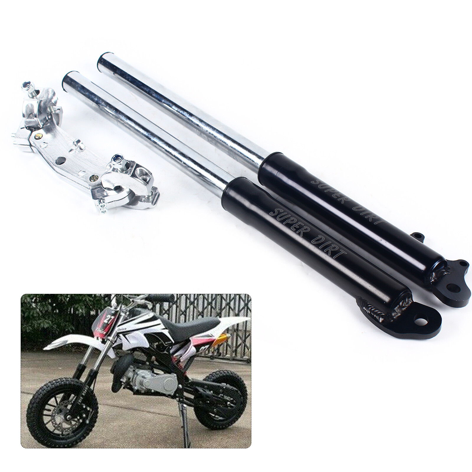 49CC 2 stroke Front Fork Shocker Mini Bike Triple Dirt Pit Pro Trail Upside Down